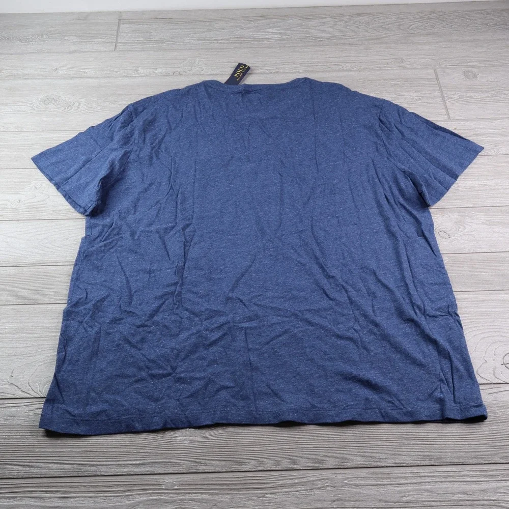 NWT Polo Ralph Lauren Pocket Tee Men's XXL 2XL Blue Heather Red Pony